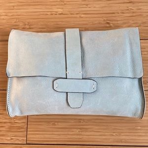 NWOT GAP Leather Clutch in Seafoam Green